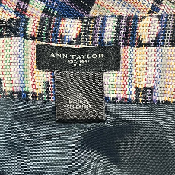 Ann Taylor Women's Pencil Skirt Blue Aztec Geometric Print Lined - Picture 8 of 12